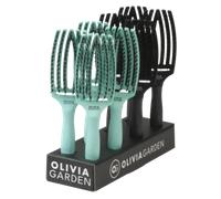 Olivia Garden Fingerbrush Combo Medium Display 8pcs Mint/Full Black