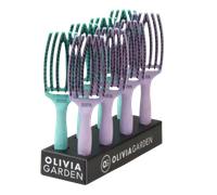 Olivia Garden Fingerbrush Combo Medium Mint Lavender Display 8pcs Mint/Lavender
