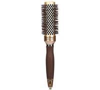 Olivia Garden NanoThermic Brosse Thermale Ronde, Diamètre 34mm - Antibactérien, Céramique, Antistatique, Tourmaline-Ion et Poils Ondulés en Nylon