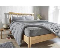 Olivia Rocco Drap-housse en polaire Teddy extra profond - Confortable, chaud et moelleux - 200x180 cm - Gris