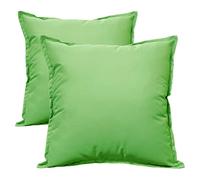 Olivia Rocco Lot de 2 housses de coussin décoratives imperméables et respirantes pour extérieur, jardin, terrasse, banc, canapé, meubles, intérieur, salon, lit, chaise, dispersion, 43 x 43 cm, vert
