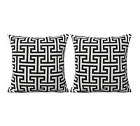 Olivia Rocco Lot de 2 housses de coussin décoratives imperméables et respirantes pour extérieur, jardin, terrasse, banc, canapé, meubles, intérieur, salon, lit, chaise, dispersion (noir milano, 43 x