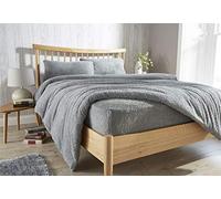 Olivia Rocco Parure de lit en polaire peluche extra profonde et chaude, drap-housse moelleux et confortable, simple, gris