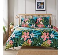 Olivia Rocco Parure de lit imprimée facile d'entretien, 100 % polyester, respirante, élégante, réversible, matelassée, avec taies d'oreiller, EDEN Parure de lit King size, vert