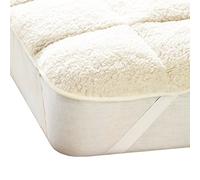 Olivia Rocco Surmatelas réversible en polaire Sherpa super doux et confortable avec dessus réversible et microfibre pour lit simple, double, king size, super king size (simple)
