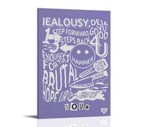 Olivia Rodrigo SourPoster mural imperméable résistant à l'humidité, facile à installer et résistant à la décoloration, style cadre, 40 x 60 cm