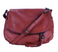 OLIVIA - Sac à bandoulière Femme 100% Cuir So-PALERME 30 x 22 cm - Marron Cognac, Cuir