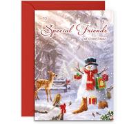 Olivia Samuel Carte de Noël avec inscription « Special Friends » - Carte brillante de taille moyenne (Format A5 - 148 mm x 210 mm) avec enveloppe autocollante et sceau