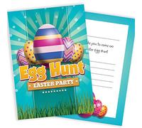 Olivia Samuel Lot de 20 cartes d'invitation colorées pour la chasse aux œufs de Pâques prêtes à écrire avec enveloppes
