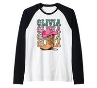 Olivia Western Cowgirl Olivia Country Anniversaire personnalisé Manche Raglan