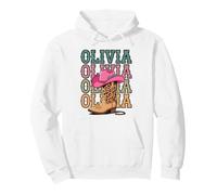 Olivia Western Cowgirl Olivia Country Anniversaire personnalisé Sweat à Capuche