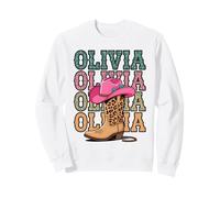 Olivia Western Cowgirl Olivia Country Anniversaire personnalisé Sweatshirt