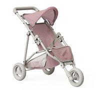 Olivia's Little World Doll Jogging-Style Stroller with Canopy, Storage Underneath, Pink and Cream and Gray
