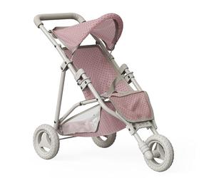 Olivia's Little World Doll Jogging-Style Stroller with Canopy, Storage Underneath, Pink and Cream and Gray