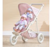 Olivia's Little World Poussette Jumelle Polka Dot Princess Rose pour Poupées