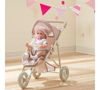 Olivia's Little World Poussette Poupée Polka Dot Princess Rose/Gris pour Jogging