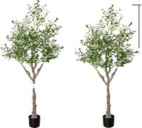 Olivier artificiel, branches réglables, pot pré-assemblé, 150 cm (59,05 pouces)
