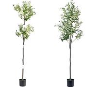 Olivier artificiel, branches réglables, pot pré-assemblé, 180 cm (70,86 pouces)
