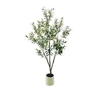 Olivier Artificiel De 150/180 cm, Arbres Artificiels dans Un Pot Blanc, Oliviers Réalistes avec Tronc en Bois Naturel, Fruits Et Bourgeons, pour La Décoration De Votre Bureau à Domicile