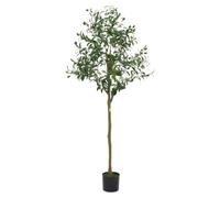 Olivier artificiel en pot avec feuilles et fruits réalistes, 180 cm, grande plante d'olivier pour salon, bureau, balcon, résistant à l'hiver et réglable