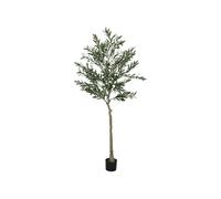 HOMCOM Olivier Artificiel 180 cm Plante Artificielle intérieur Arbre Artificiel en Pot avec des Feuilles et Fruits réalistes, Fausse Plante Vert décoration pour Maison, Bureau, Salon, Chambre