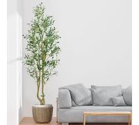 Olivier artificiel multibar de 1,8 m avec branches et pot réglables, plante artificielle d'intérieur réaliste pour décoration de maison et de bureau - Respectueux de l'environnement, assemblage