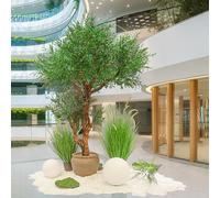 Olivier Artificiel, Simulation de Faux Arbre en Soie Naturelle avec de Grandes Branches d'olivier, Arbre Artificiel de Fruits pour décoration de Bureau Moderne (2m/78.7in/6.6ft)