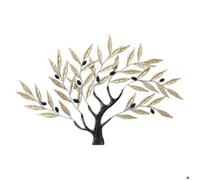 OLIVIER Décoration murale en métal 66cm ARBRE avec feuillage doré Esprit Provence Méditerranée