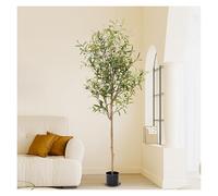 Olivier en Pot Artificiel, Olivier Faux avec Feuilles & Olives, Plante Décorative pour Maison Salon Bureau Intérieur, Décoration Moderne(200cm/6.6ft)
