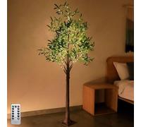 Olivier illuminé LED 180cm 300 LED Blanc Chaud,Arbre Lumineux LED USB avec Feuilles et télécommande,8 Modes d'éclairage, Plantes Vertes artificielles LED avec lumières pour fête de Mariage de Noël
