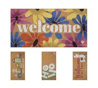 OLIVO.Shop | Fantasy 13 Paillasson entrée Noix de Coco, 40 x 80 cm, Résistant à l'eau, Antidérapant, Durable, Eco-Friendly, Impressions colorées (Painted Flowers)