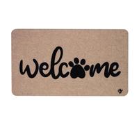 OLIVO.shop Paillasson entrée extérieure intérieure, tapis avec inscriptions en relief modernes, tapis d'entrée de maison absorbant et antidérapant, tapis lavable 40 x 70 cm ZEUS 2 (WELCOME PAW)