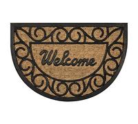 OLIVO.shop | PROMO Tapis Entrée Paillasson en Coco Tressé et Caoutchouc, Demi-lune 40 x 60 cm