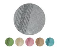 OLIVO.shop RANCH Tapis de bain rond antidérapant lavable et absorbant (RANCH gris, 55 cm)