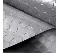 OLIVO.shop Tapis en caoutchouc antidérapant en PVC, revêtement de sol caoutchouté en PVC, pour extérieur, bar, atelier, salle de sport, garage, rouleau isolant, largeur 1,5 m, work, gris 1,5 x 2 m