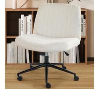 OLIXIS Chaises croisées à pieds sans accoudoirs avec roulettes, siège large réglable en hauteur, pivotant, siège de bureau rembourré pour chambre à coucher, étudiant, salle d'étude