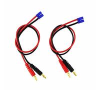 OliYin 2pcs EC2 Mâle à 4mm Fiche de Connecteur Banane Adaptateur Câble de Charge 16awg 11.8inch pour Batterie RC Lipo (Pack de 2)