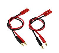OliYin 2pcs HXT 4mm Charge Câble à 4.0mm Connecteur Banane avec 14awg 30cm 11.8 Pouces Silicone Câble (Pack de 2)