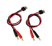 OliYin 2pcs Mâle Traxxas TRX Connecteur à 4.0mm Or Banane Plaqué Plug avec14awg Gel De Silice Charge Câble 300mm 11.8in (Pack de 2)