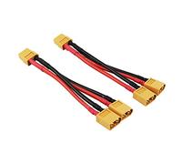 OliYin 2pcs XT60 câble Adaptateur de câble parallèle 2 mâles à 1 Femelle 14awg 3,93 Pouces pour Batterie RC LiPO (Pack de 2)