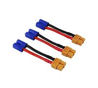 OliYin 3pcs mâle EC3 à Femelle XT60 XT-60 Adaptateur connecteur Câble de Connexion 14awg 1.96in pour Batterie RC Lipo (Pack de 3)
