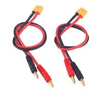 OliYin Lot de 2 câbles de charge de batterie XT60 femelle vers fiche banane 4.0 RC 14 AWG 30 cm