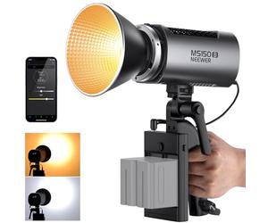 OLKIEQZ NEEWER MS150B Bi Color LED Video Light with App Control, 2.4G Mode, 130W Mini COB Continuous Output Lighting Bowens Mount, 20