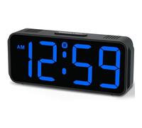 OLKIEQZ Peakeep Small Digital Alarm Clock for Bedrooms Bedside Plug in Electric Clock Large Big Numbers Display with Battery Backup