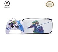 OLKIEQZ PowerA Enhanced Wired Controller and Slim Case for Nintendo Switch - Master Sword - Master Sword Edition