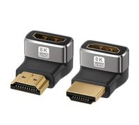 OLKIEQZ Togconn 8K HDMI 2.1 Adapter 90 Degree and 270 Degree Gold Plated Adapter 2 Pack, Right Angle HDMI Male to Female Connector Co