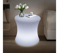 OLKKEFT Tabouret LED en forme de tambour, 16 couleurs, tabouret cube multifonctionnel avec télécommande et USB, pour table de chevet, chambre à coucher, salon