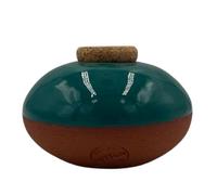 Olla Galet Bleu Canard - Irrigation Naturelle en Terre Cuite pour Plantes en Pot - 15 cl - Arrosage Autonome 2 à 5 Jours - Économiseur d’Eau - Fabrication Artisanale française