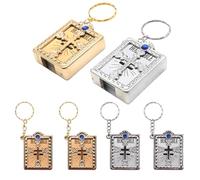 Ollanoos Porte-clés bible, 6 mini porte-clés bibliques, écriture sacrée délicate porte-clés miniature sainte bible cadeau