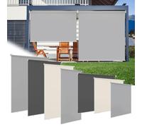 Ollewiellan 2pcs Store Vertical 180 x 140 cm Protection Solaire Store latéral, Résistant aux intempéries, pour Balcon, terrasse, Jardin, Gris Clair